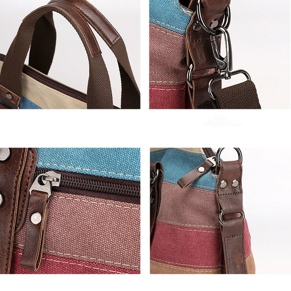 Canvas Bag Women's Single Shoulder Diagonal Portable Large Capacity