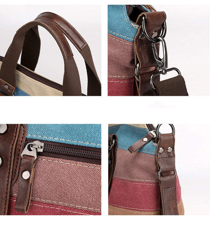 Canvas Bag Women's Single Shoulder Diagonal Portable Large Capacity