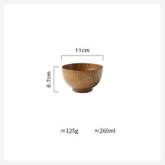Wooden Bowl Japanese Style Wood Rice Soup Bowl Salad Bowl Food Container Large Small Bowl for Kids Tableware Wooden Utensils