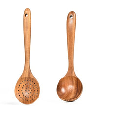 Teak Natural Wood Tableware Spoon Ladle Turner Rice Colander Soup Skimmer Cooking Tool Sets Spoon Scoop Kitchen Tools Gadgets