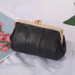 Winter solid color soft face sheepskin hand bag cross border fashion women's shelf two fold bag