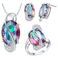 Color blue green jewelry set