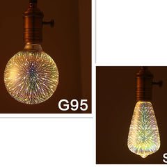 LED Light Bulb 3D Decoration Bulb Firework 110 220V ST64 G95 G80 G125 A60 Bottle Heart Holiday Lights Novelty Christmas Lamp