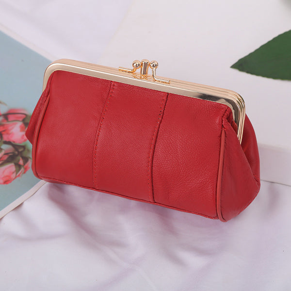 Winter solid color soft face sheepskin hand bag cross border fashion women's shelf two fold bag