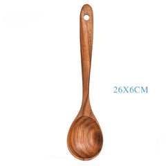 Teak Natural Wood Tableware Spoon Ladle Turner Rice Colander Soup Skimmer Cooking Tool Sets Spoon Scoop Kitchen Tools Gadgets