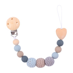 Products Hemu Pacifier Clip Comfort Baby Big Woolen Yarn Ball DIY Bite Molar Fork Drop-Preventing Chain