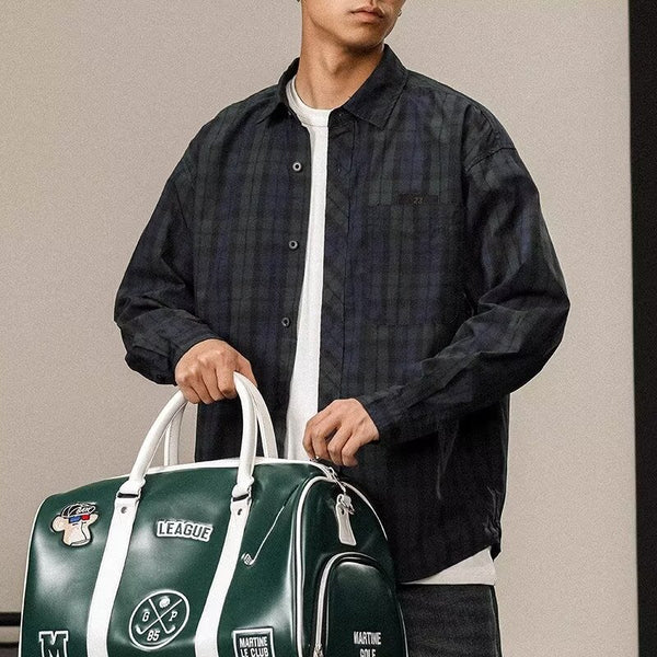 Men's Retro Casual Simple Plaid Shirt