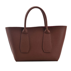 Pure Color PU Large Capacity Tote Bag Handbag Simple Female