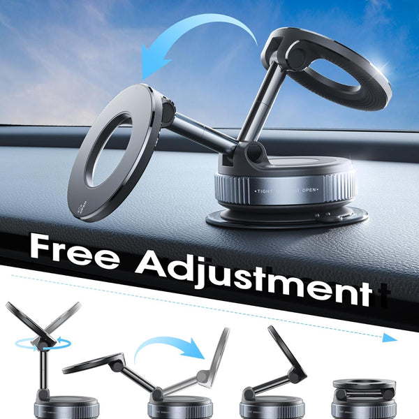 2026 Upgraded Vacuum Magnetic Car Phone Holder 360° Reinforced 96LBS Ultra Suction Cup Phone Mount for MagSafe Cell Phone Holders for Your Car/Gym/Mirror Mount for iPhone & Android