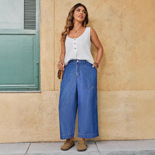 Loose-fitting Ankle-length Pants Multi-color Thin And Drapey