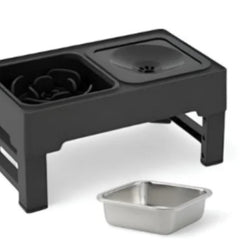 Dog Double Bowls Stainless Stand Adjustable Height Pets Feeding Dish Bowl Big Dog Elevated Food Water Feeders For Dogs  Pet Products