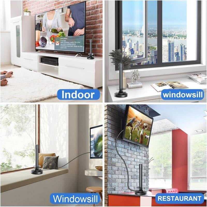 Most Powerful Indoor TV Aerial  Best Indoor TV Aerial For Digital Freeview With Booster  Digital Indoor Aerial 250 Miles Long Range  Smart Signal Tech For Indoor TV Aerials With Strong Signal UK