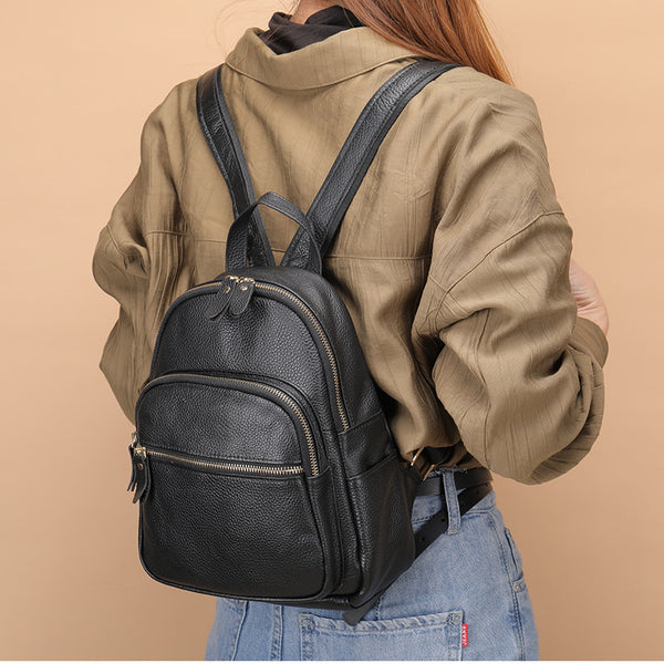 First Layer Cowhide Soft Leather Women's Backpack