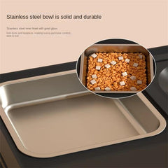 Dog Double Bowls Stainless Stand Adjustable Height Pets Feeding Dish Bowl Big Dog Elevated Food Water Feeders For Dogs  Pet Products