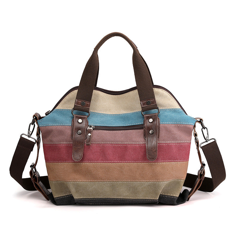Canvas Bag Women's Single Shoulder Diagonal Portable Large Capacity