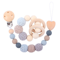 Products Hemu Pacifier Clip Comfort Baby Big Woolen Yarn Ball DIY Bite Molar Fork Drop-Preventing Chain