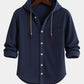 Men's Fashion Hooded Cotton-Linen Casual Long-Sleeve