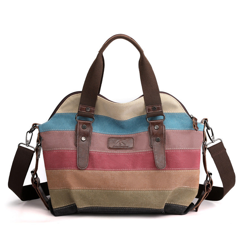 Canvas Bag Women's Single Shoulder Diagonal Portable Large Capacity