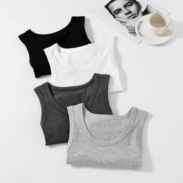 Lyocell Cotton Cool-Touch Stretch Slim-Fit Sports Vest