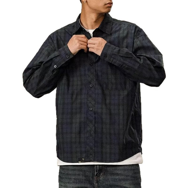 Men's Retro Casual Simple Plaid Shirt